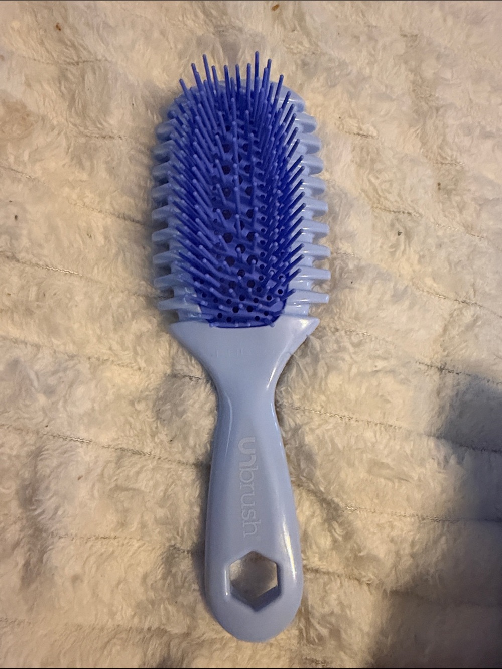 Light Blue Detangling Hair Brush - Gentle Tangle Release